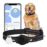 KATUCOO GPS Tracker for Dogs, Waterproof Location Pet Tracking Smart Collar (iOS Only), No Monthly Fee, Reflective Real-Time GPS Tracker Dog Collar for Large Medium Small Dogs
