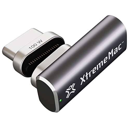 XtremeMac Magnetische USB-C naar USB-C adapter - Snel opladen 100 W en gegevensoverdracht 10 Gb/s voor MacBook, iPad en elk USB-C-apparaat
