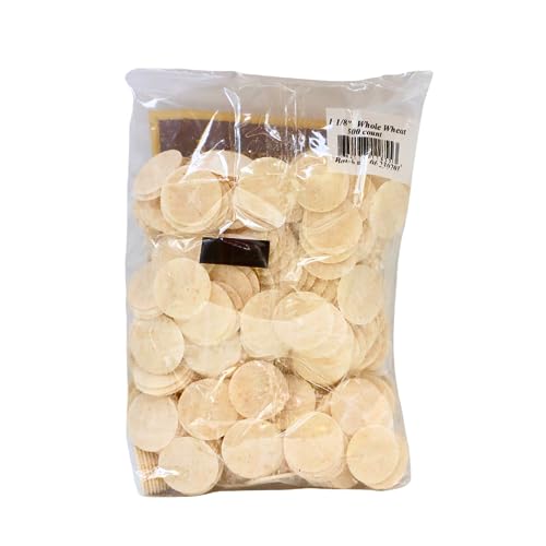 Communion Altar Bread 1 1/8 Whole Wheat 500 Count Cross Design Church Wafers