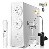 Lamon R1PRO Reverse Osmosis System 6-Stage Water Filter System 600 GPD RO Under Sink Tankless Filtra