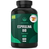 600 Comprimidos de Espirulina Ecologica - Máxima Dosis 4000mg Alga Spirulina Bio - refuerza el sistema inmunitario - cultivo biológico - DETOX, vegana, testada en laboratorio - TRUE NATURE