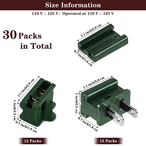 ADXCO 30 Pack Christmas SPT2 Female and Male Light Slip Plug Vampire