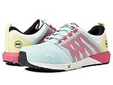 Athletic work sneaker features breathable, durable mesh upper with abrasion-resistant reinforcements and lace-up closure for adjustable fit.
