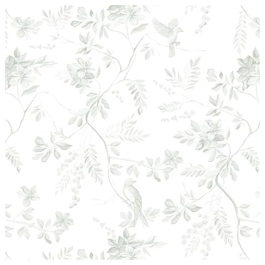 Dimoon 17.3''x197'' Green Peel and Stick Wallpaper Floral Modern Sage Light Green Contact Paper White Bird Wallpaper Removable Renter Friendly Waterproof Embossed Kitchen Bedroom Bathroom Vinyl Roll
