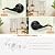 Probrico Wave Style Matte Black Privacy Door Knobs, Reversible Bed/Bath Door Levers, Interior Keyless Door Handles for Right/Left Handed Doors, 2 Pack