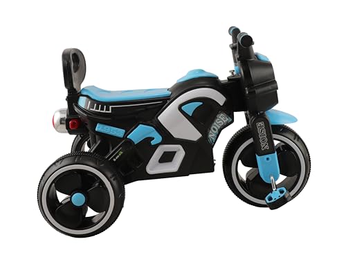 JoyRide Noise Bike Pedal Tricycle for Kids Toddler Trike Headlight, Music,Eva Wheels & Curved Seat and backrest Push Along Pedal Trike for 15 Months to 3 Years Blue - Image 4