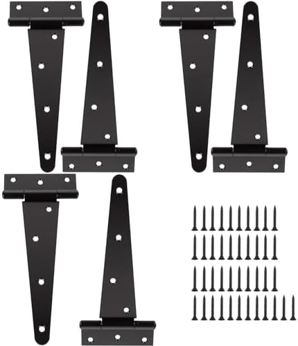 Pair Of Heavy Duty Zinc Plated Shed Door Hinges – Large Tee Strap Gate Hinges (250mm / 10")