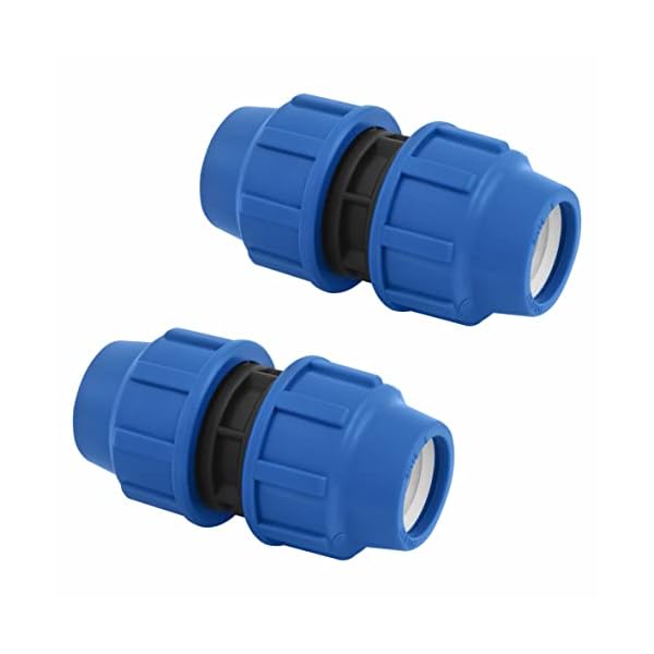 SmartProduct PP Kupplung MDPE 20 mm x 20mm Verschraubung für PE Rohr PN16 DVGW Trinkwasser zertifiziert – Klemmverbinder…
