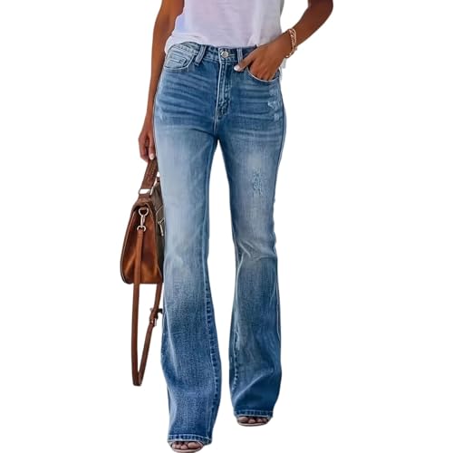 Bootcut Jeans for Women Trendy Western Straight Leg Jeans Stretchy Slim Fit Denim Flare Pants Mom Cowgirl Outfits