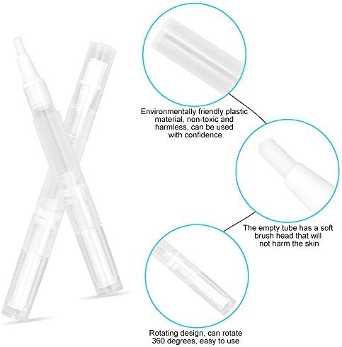 TANCUDER 10 PCS Empty Cuticle Oil Pen 3 ML Transparent Twist Pen Refillable Nail Polish Bottle Eyelash Growth Liquid Tube Cosmetic Container with Brush Tip for Lip Gloss Teeth Whitening Liquid Perfume