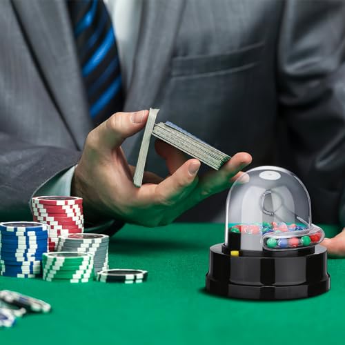 TOYANDONA Mini Picking Machine Bingo Spielzeug Lotterie Maschine Elektrische Shake Lucky Ball Spiel für Home Party 12x10.7x10.7cm