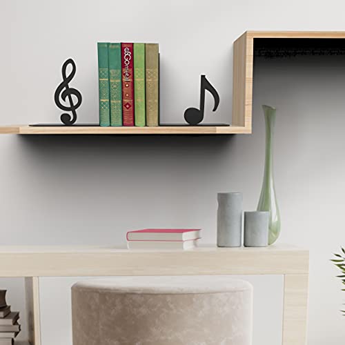 Bookends Music Notes, Bookends For Shelves, Book Ends For Office, Modern Bookends For Desk And Bookshelves, Metal Bookends, Heavy Duty Metal Black Bookend Support, Creative Book Ends. #TOP3