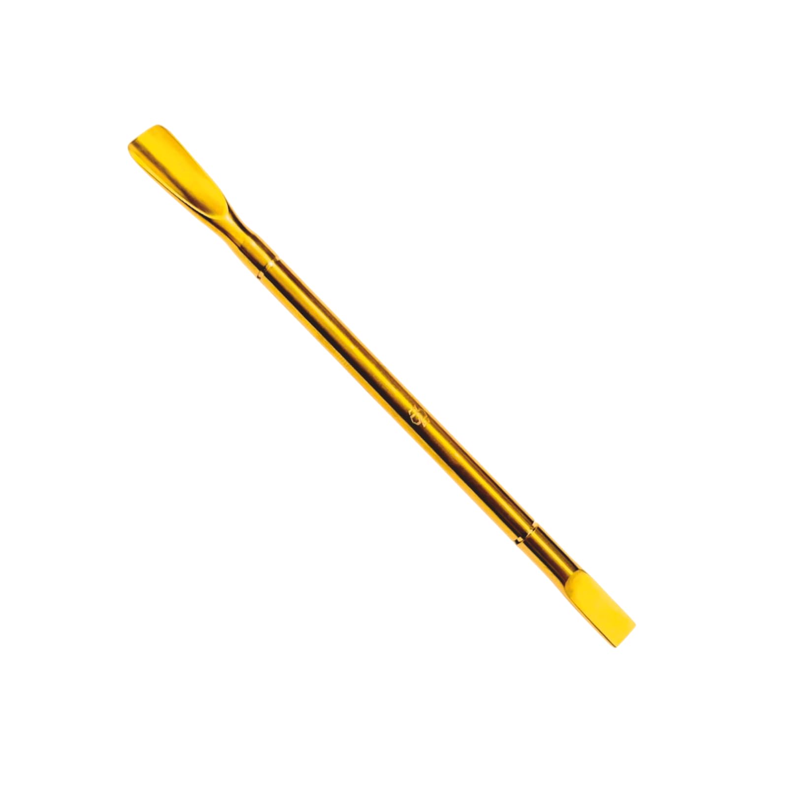 Professional Cuticle Tool, Double-Ended Paddle and Blade, Gold, 14 cm (Gold, Cuticle Pusher 13cm)