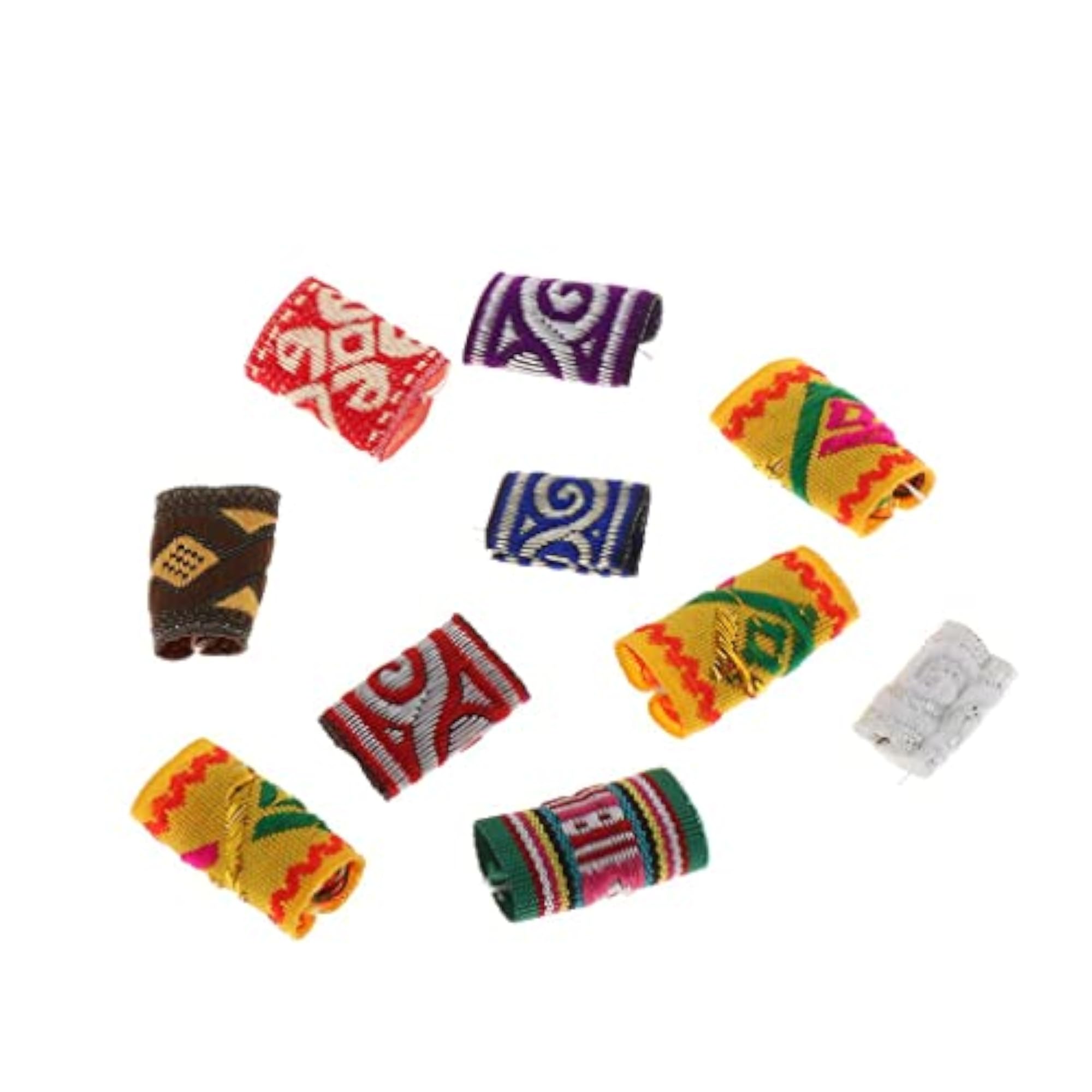 10x Knitted Hair Cuffs Dreadlock Beads for DIY Braids