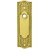 Renovators Supply ManufacturingTM Victorian Solid Brass Door Plate Without Keyhole for Knob or Lever, Beaded Design 7 1/4 H