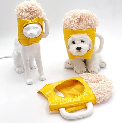 cachorro, fantasias engraçadas espuma cerveja para cães | Fantasias cachorro amarelas para cães pequ