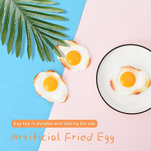 Hagao Fake Fried Egg Simulation Artificial Food Play Food Model Play House Kitchen Decoration 2pcs