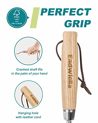 Garden Fork Hand Tool Small Weeding Fork 12 Inch with 3 Pointed Tines Wood Handle for Gardening Weeding Cultivating Digging Planting Transplanting Aerating Loosening Hard Soil Mixing Additives - Thumbnail 3