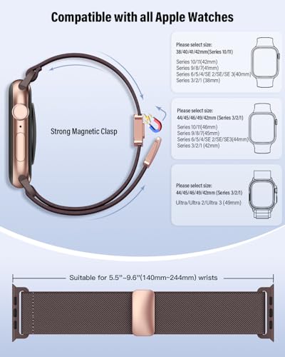 Image of Stretchy Band Compatible with Apple Watch Bands 40mm 38mm 41mm 42mm 44mm 45mm 46mm 49mm Women Men,Strong Magnetic Clasp Elastic Sport Strap for iWatch Series 11 10 9 8 7 6 5 4 3 2 1 Ultra SE /Purple