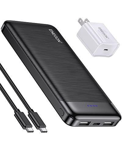 Enegon 10000Mah Power Bank Fast Charging 5V/3A(15W Max) With Usb-C Wall Plug, Portable Chargers Slim Cell Phone External Battery Pack For Iphone 14 13 12 11 Pro Max Plus Xr Se #TOP12