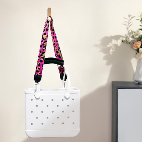 Image of Strap Wrap for Bogg Bag, Accessory for Bagg Bag, With Adjustable Shoulder Leopard Print Crossbody Strap, Black Handle Wrap Protector and Metal Buckle(Style 7)