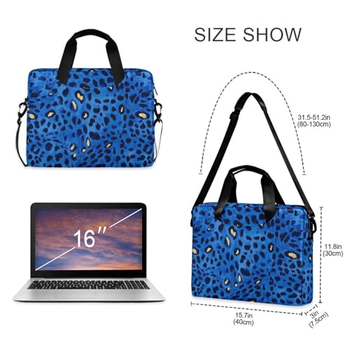 Funda maletín para laptop 15.6' azul diseño leopardo miniatura 5