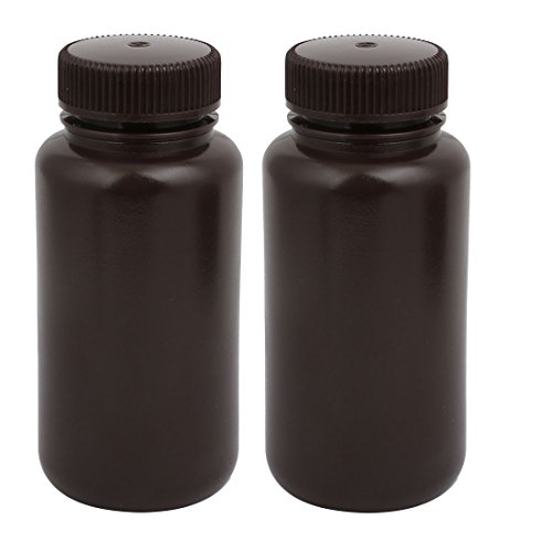 Aexit 2pcs 60mm gauge Diameter 130mm Height 250ml Plastic Round Shaped Bottle Brown