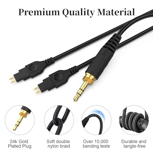 Cable compatible con audífonos HD650 con adaptador 6.35mm miniatura 4