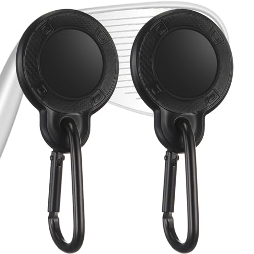 RoundFunny 2 Pcs Magnetic Golf Towel Clip Removable Magnetic Clip for Golf Towel Securely for Cart Bag Golf Club Bag Accessories for Golf Lovers, Black