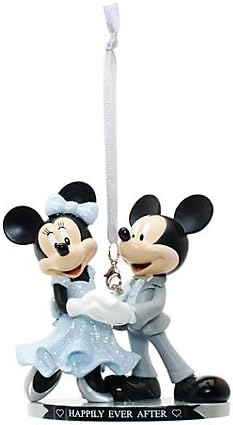 Au Mickey and Minnie Mouse Hanging Wedding Ornament, Christmas Ornament, Official Disney,