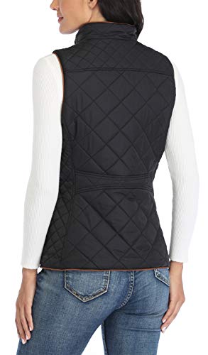 MISS MOLY Women Lightweight Quilted Padded Vest Stand Collar Zip Up Front Gilet Quilted3