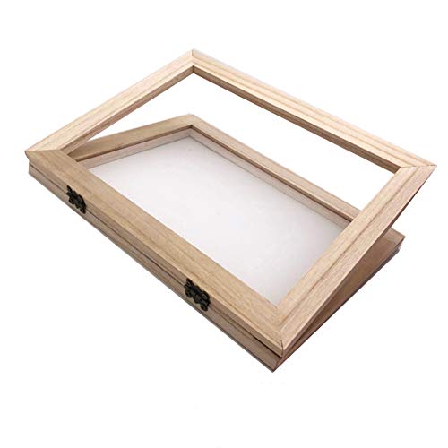 Wooden Paper Making Papermaking Mould Deckle Screen Printing Frame Mold For Diy Paper Craft Tool Dried Flower Handcraft L(34 X 25 X 3Cm) #TOP2