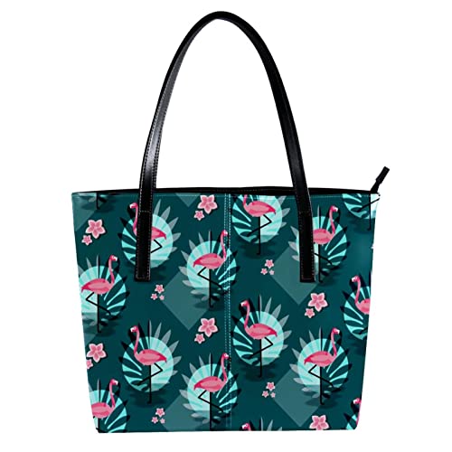 Sac à main flamenco léger pour femme | Grand cabas multicolore de plage