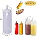 Healthcom 6pk 8 oz Food Dispensers Plastic Squeeze Bottles Condiment Bottles Twist On Cap Lids Multi Purpose Squeeze Bottles