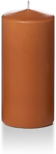 Yummi - Velas de pilar redondas de 7,6 cm x 15,2 cm de caramelo - 3 por paquete