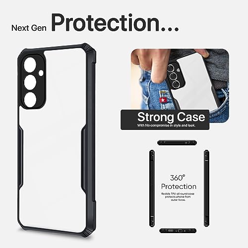 Image of Pikkme Back Cover for Samsung Galaxy A54 5G | Ultra Hybrid Shockproof Case | Full Camera Protection | Raised Edges | Clear Transparent Bumper Case (Black)