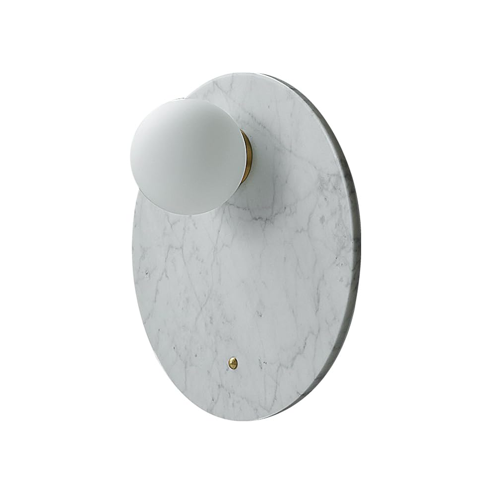 HXYSXHJUO Personalized Round Wall Lamp, Modern Minimalist Marble Glass Sconce, G9 Screw Single-Head Light, Entrance and Dining Room Foyer Decoration Light Fixtures
