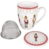 Les délicates décorations inspirées de Casse-Noisette, notamment la silhouette d'une ballerine et les détails dorés de Noël, confèrent à la tasse un aspect extrêmement élégant et attirent l'attention au premier coup d'œil.