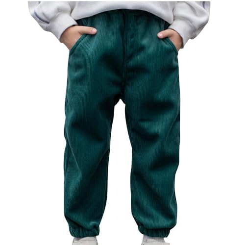 Children Boys Girls Corduroy Pants Solid Color Elastic Waist Long Pants Pockets Casual Sports Ankle Sweatpants4