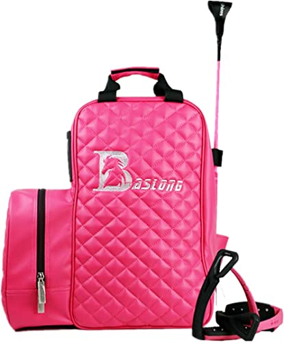 TentHome - Bolsas ecuestres profesionales, botas de equitación de piel sintética duraderas y bolsa de casco (rosa)