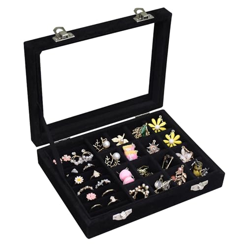 Image of Vicoter Rings Organizer Tray 7 Slots Velvet Jewelry Earring Storage Box