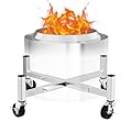Hisencn Expandable 15-27" Fire Pit Rolling Stand – Heavy-Duty 360° Swivel & Locking Wheels, Universal Fit for Solo Stove & More Fire Pit, Rust-Proof Stainless Steel for Patio, Camping, Outdoor