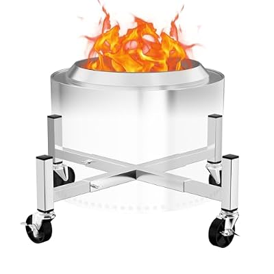 Hisencn Expandable 15-27" Fire Pit Rolling Stand – Heavy-Duty 360° Swivel & Locking Wheels, Universal Fit for Solo Stove & More Fire Pit, Rust-Proof Stainless Steel for Patio, Camping, Outdoor