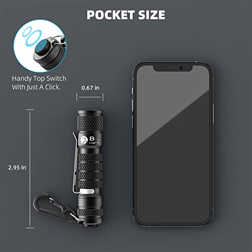 Balit Edc Rechargeable Keychain Flashlight, 220 Lumens Super Bright Tactical Pocket Mini Flash Light For Outdoor, Camping And Hiking, Black #TOP5