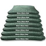 Kosiproducts Beanbag Floor Square Cushions Pillow Plush Velvet 100% Soft Polyester-[50cmx50cm, Bottle Green - Image 1