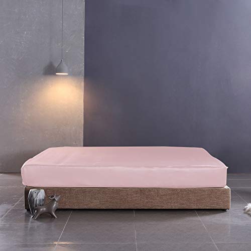 Thxsilk Silk Sheet Set 4 Pcs, 7A+ Silk Bed Sheets, Luxury Bedding Sets -Ultra Soft, Durable-100% Top Grade Mulberry Silk (Queen, Charming Pink) #TOP2