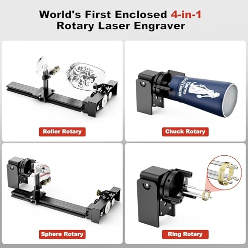 Image of 3IDEA Twotrees TS5 7W Laser Engraving Machine, with Rotary Laser Roller 4 in 1, Laser Case, Cylinder for Engraved Cups, Engraving Area 249x123x123mm