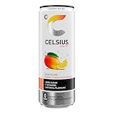 CELSIUS Bebida Energética Sin Azúcar, Sabor Mango Limón, Energy Drink Funcional - Lata 355 ml