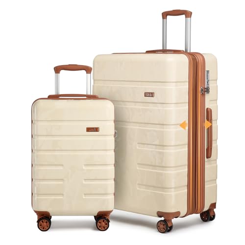 Sea choice Juego de Maletas de Camuflaje de 2 Piezas 55 x 35 x 20cm Maleta de Cabina para RyanAir con Cerradura TSA Cremallera YKK (28 Pulgadas Expandible)