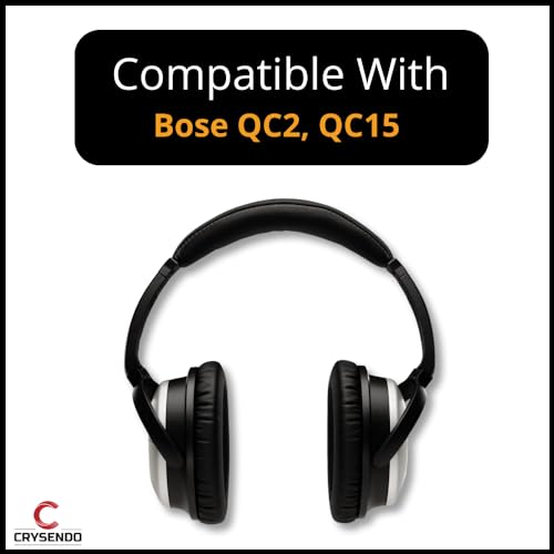Image of Crysendo Headphone Headband for Bose QC15, QC2 Headphones | Protective Zipper Replacement Headphone Headband Cover | Soft Flexible Material Pad Without Clips (Black)
